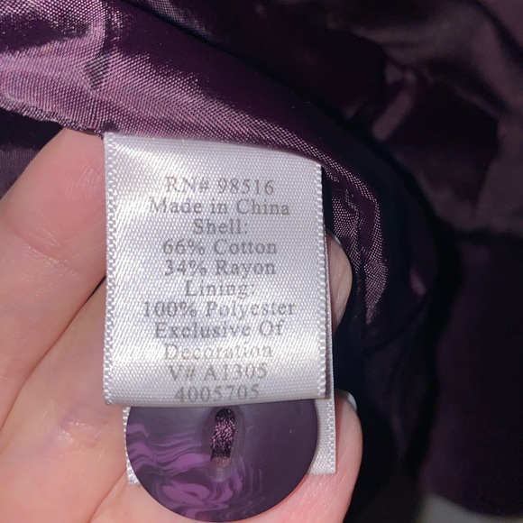 Coldwater Creek Deep Purple Velvet Blazer - Picture 8 of 9